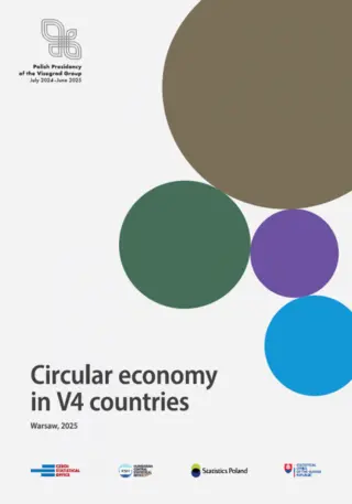 Powiększ obraz: Cover of the publication entitled Circular economy in V4 countries 